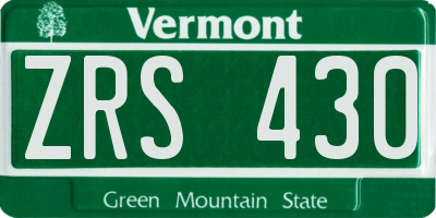 VT license plate ZRS430