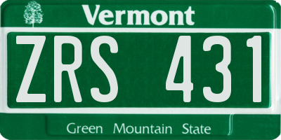 VT license plate ZRS431