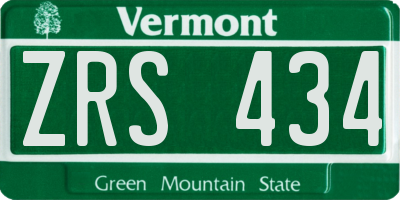 VT license plate ZRS434