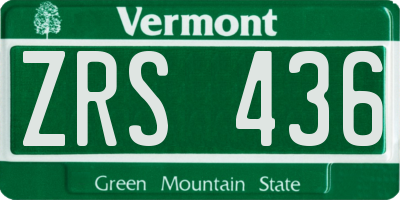 VT license plate ZRS436