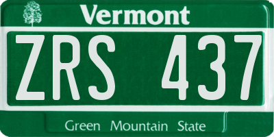 VT license plate ZRS437
