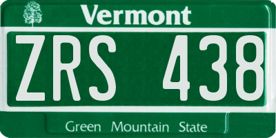 VT license plate ZRS438