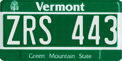 VT license plate ZRS443
