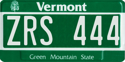 VT license plate ZRS444