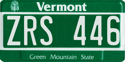 VT license plate ZRS446