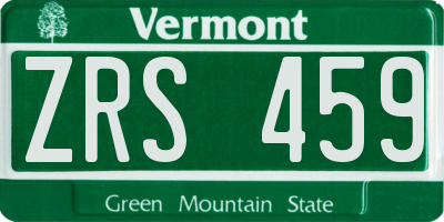VT license plate ZRS459