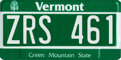 VT license plate ZRS461