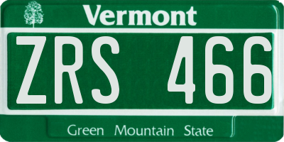VT license plate ZRS466