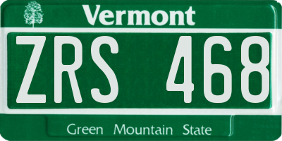 VT license plate ZRS468