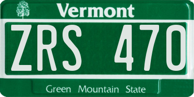 VT license plate ZRS470