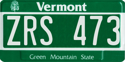 VT license plate ZRS473