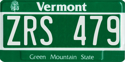 VT license plate ZRS479
