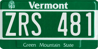 VT license plate ZRS481