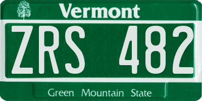VT license plate ZRS482