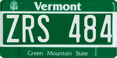 VT license plate ZRS484