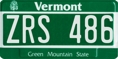 VT license plate ZRS486