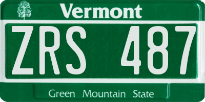 VT license plate ZRS487
