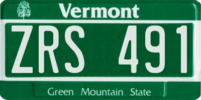 VT license plate ZRS491