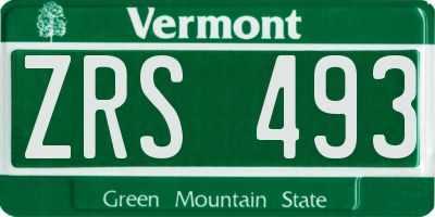 VT license plate ZRS493