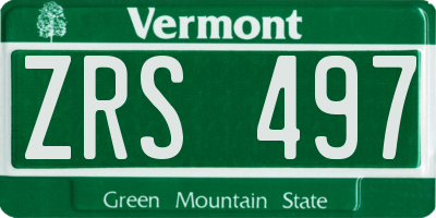 VT license plate ZRS497