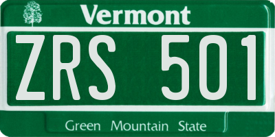 VT license plate ZRS501