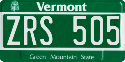 VT license plate ZRS505