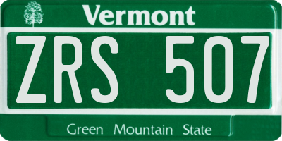 VT license plate ZRS507