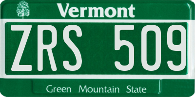 VT license plate ZRS509