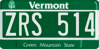 VT license plate ZRS514