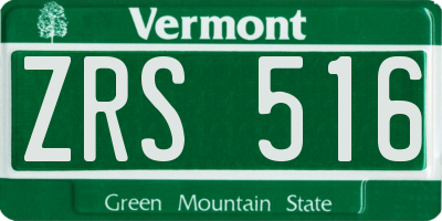 VT license plate ZRS516