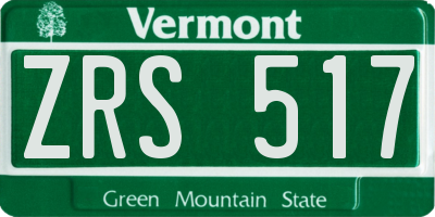 VT license plate ZRS517