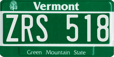 VT license plate ZRS518