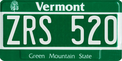 VT license plate ZRS520