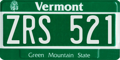 VT license plate ZRS521