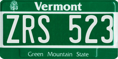 VT license plate ZRS523