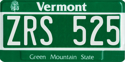VT license plate ZRS525