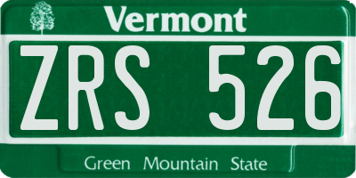 VT license plate ZRS526