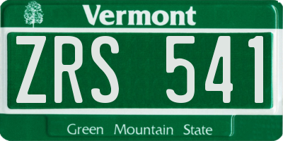 VT license plate ZRS541