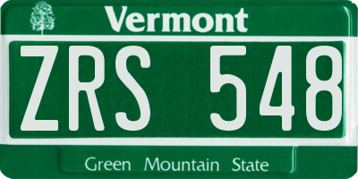 VT license plate ZRS548