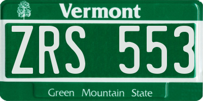 VT license plate ZRS553