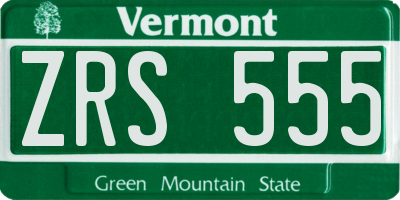 VT license plate ZRS555