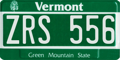 VT license plate ZRS556