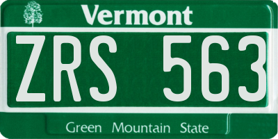 VT license plate ZRS563