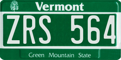 VT license plate ZRS564