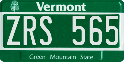 VT license plate ZRS565