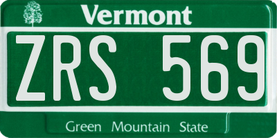 VT license plate ZRS569