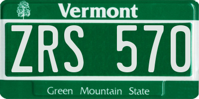 VT license plate ZRS570