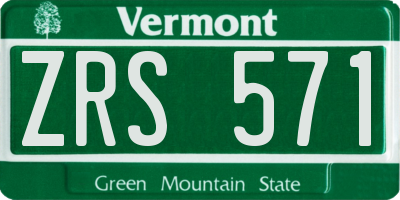 VT license plate ZRS571
