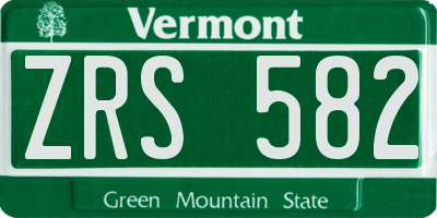 VT license plate ZRS582