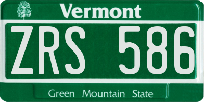 VT license plate ZRS586